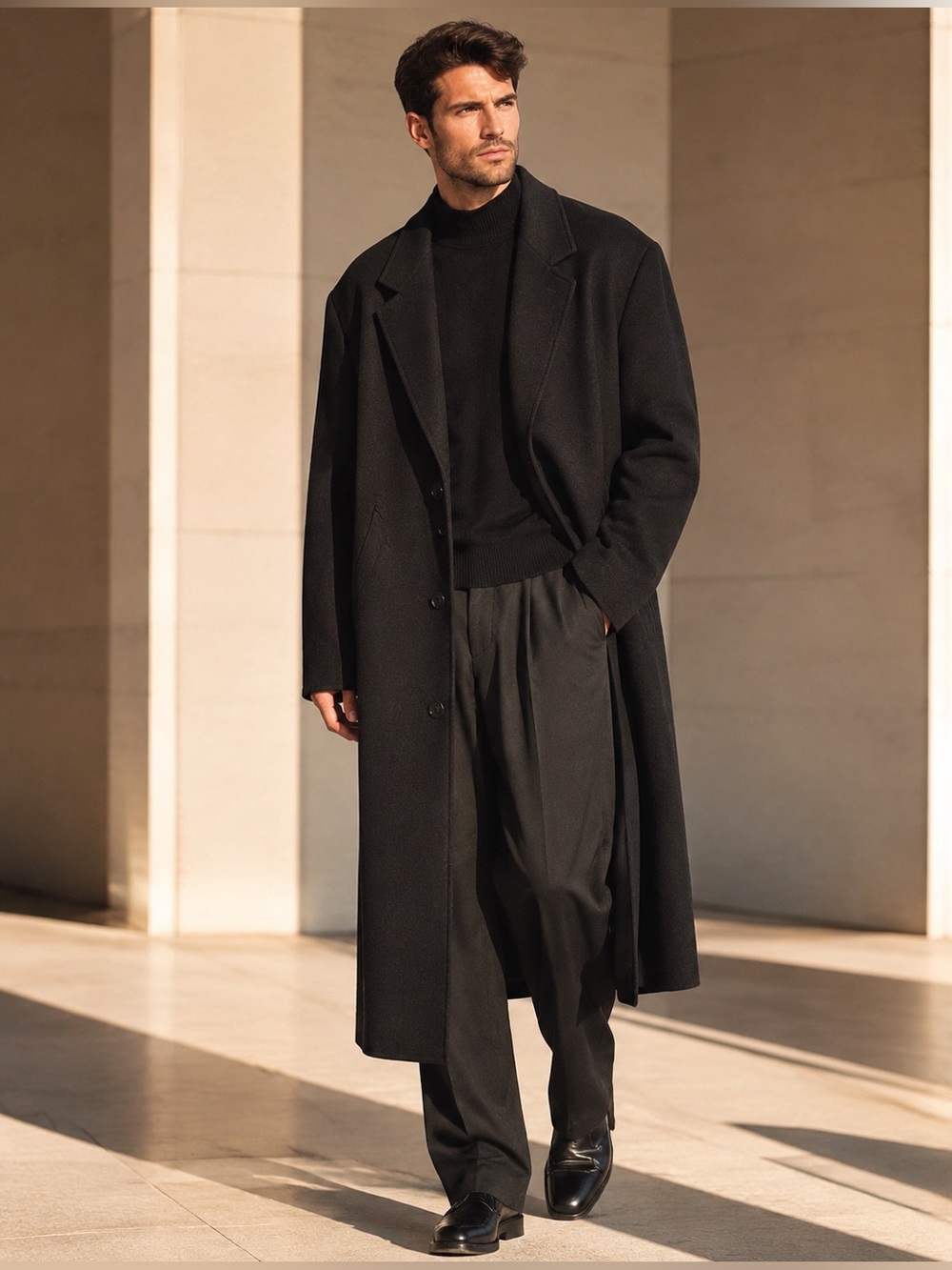 Oscar de la Renta Men’s Dress Coat Cashmere Wool Designer Full lenght Luxury 56R